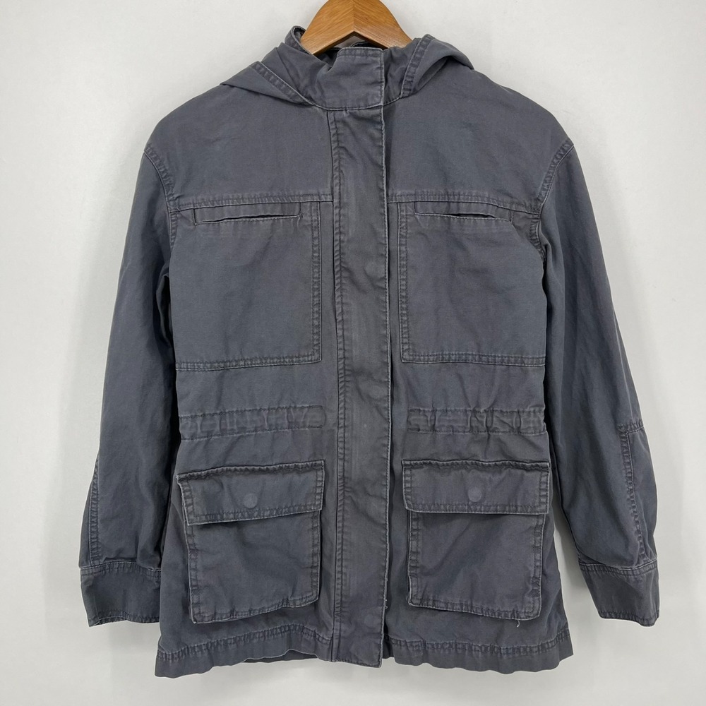 Universal Thread Jacket Women's Size XS Gray Full Zip‎ Hooded Cotton Long Length